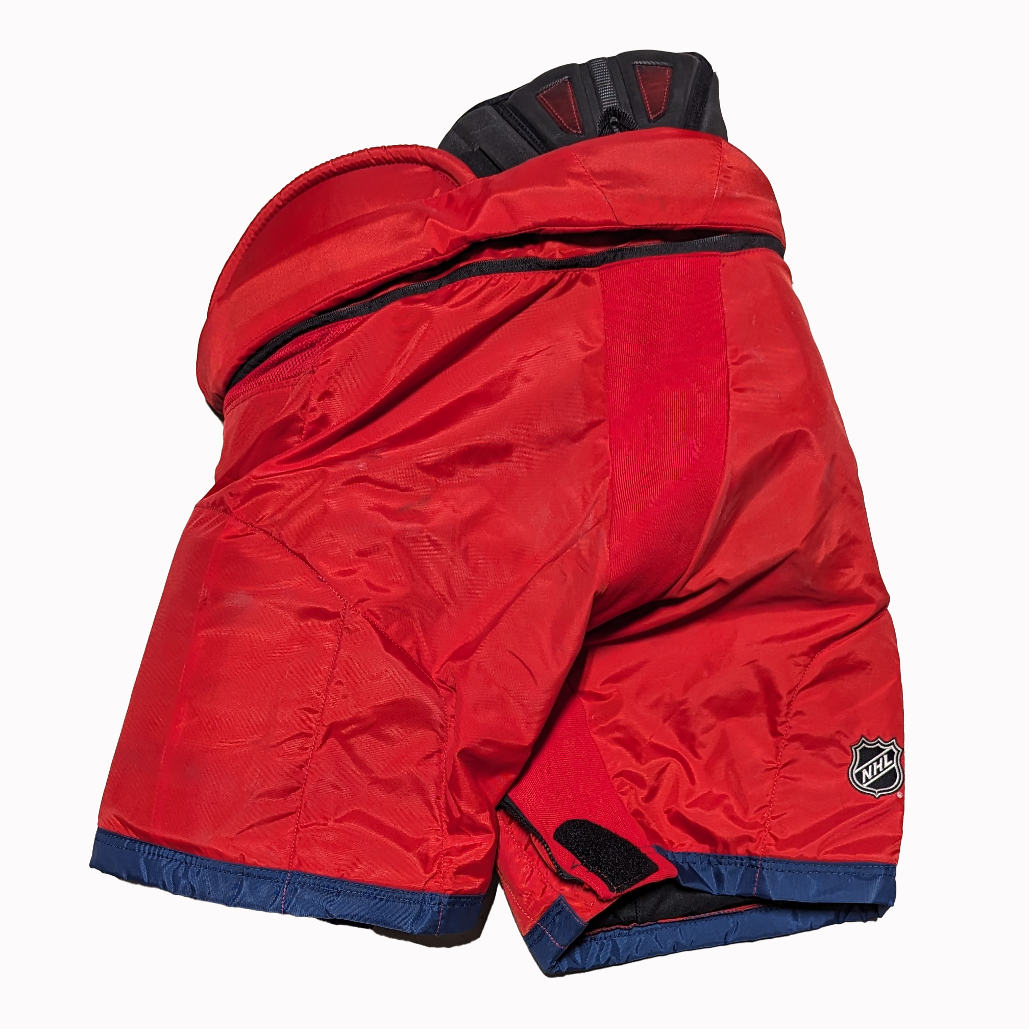 CCM HP45X - Pantalon de hockey d'occasion NHL Pro Stock - Blue Jackets de Columbus (rouge/bleu)